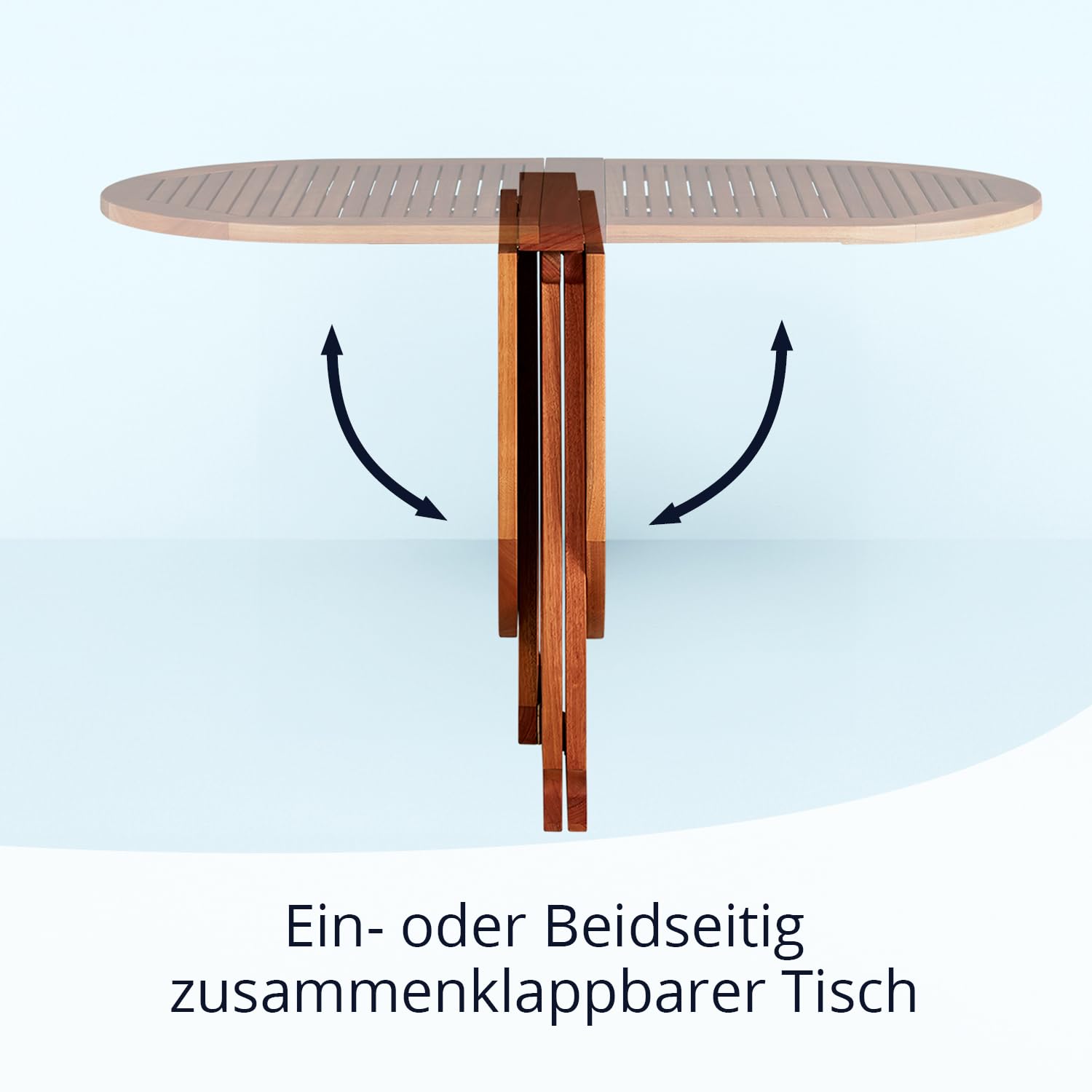 KHG Balkontisch für 2 Personen aus 100% Eukalyptus-Echtholz, klappbar, wetterfest, Gartentisch, Klapptisch - Braun