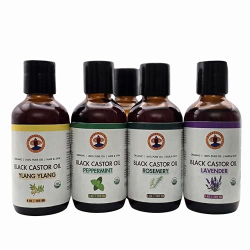 Miniatura 5 de BABARACINE Aceite de ricino negro orgánico con romero para el crecimiento del cabello, las pestañas de los ojos y la piel, 100% puro, prensado en