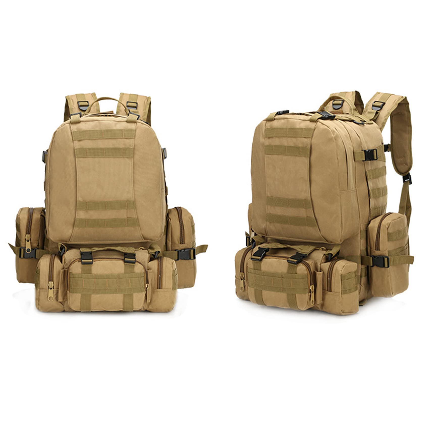 Plecak turystyczny 50L plecak taktyczny wojskowy 4 w 1 Molle sportowa torba taktyczna Outdoor piesze wycieczki wspinaczka plecak wojskowy torby kempingowe, 7, jeden rozmiar