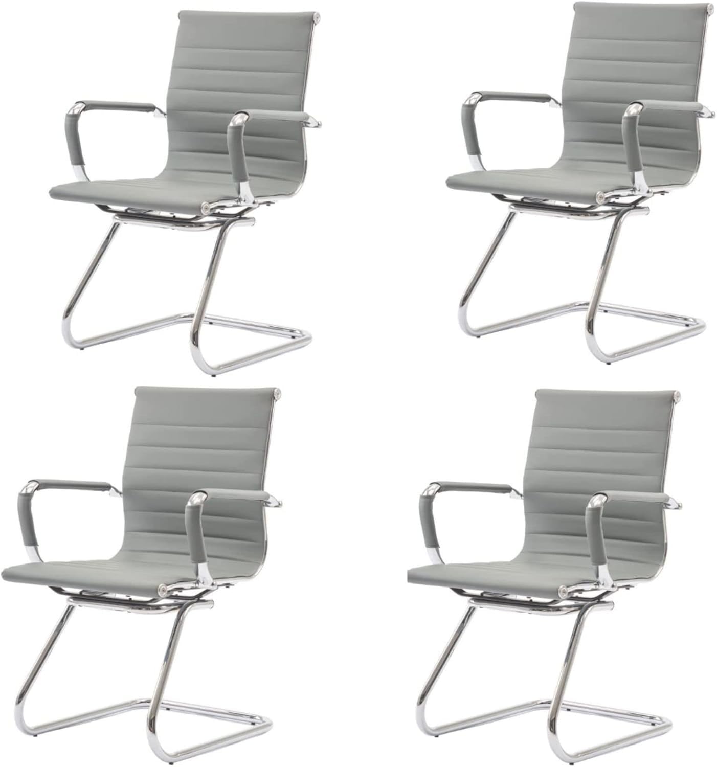 HNY 4-Pack PU Leather Office Guest Chairs