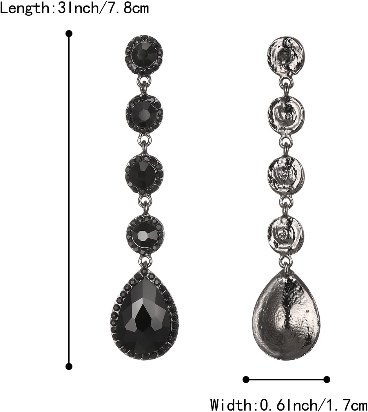 BriLove Women's Elegant Wedding Bridal Crystal Beaded Teardrop Chandelier Dangle Earrings - Image 6