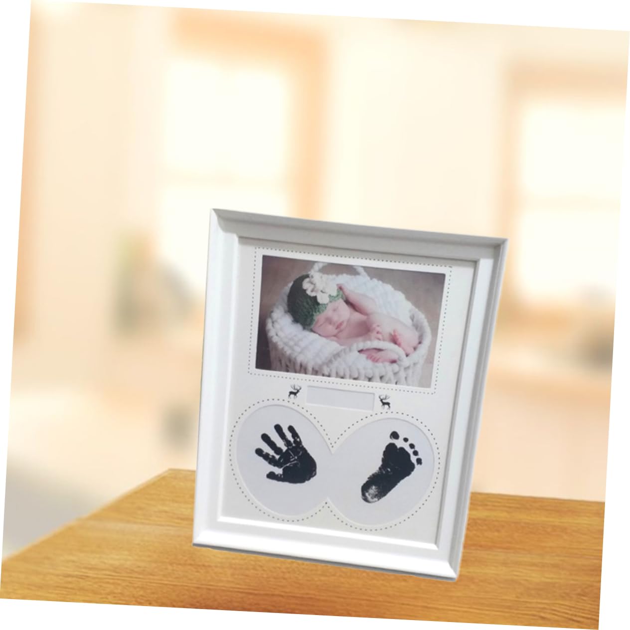 BESTonZON Baby Memory Frame Handprint Footprint Photo Frame Newborn Photo Display Baby Boy/girl Present