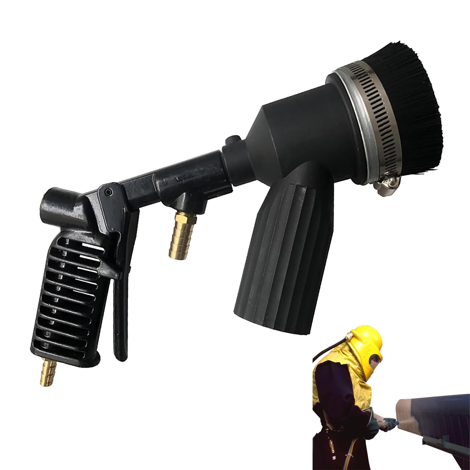 Chorro de arena portátil al vacío, máquina de chorro de arena de recuperación al vacío, accesorios de boquilla de cerámica, kit de chorro de arena de tanque de chorro de arena de 28 galones, para