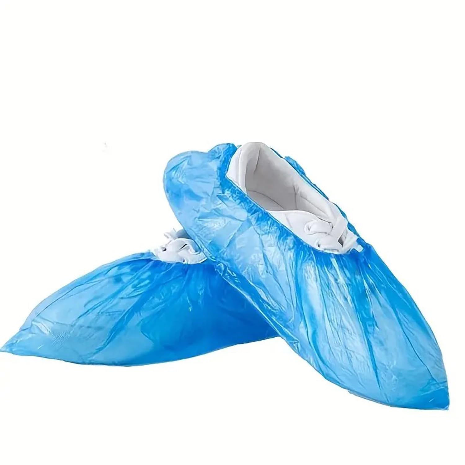 Copriscarpe Monouso CPE Resistenza Elevata agli Strappi Elastico Rinforzato DPI Blu Opaco