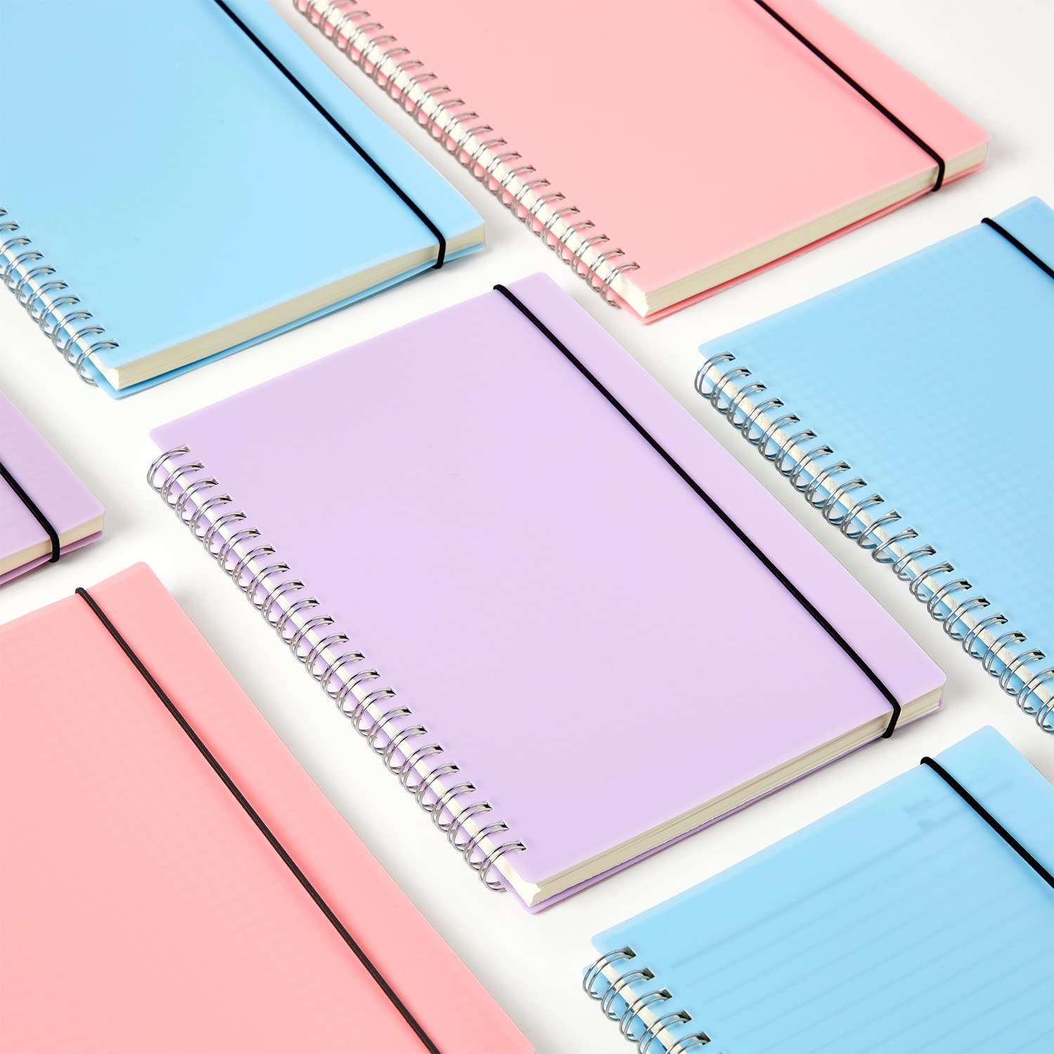 MSTONAL Paquete de 3 cuadernos en espiral, cuaderno B5 con rayas universitarias de 7.6 x 10 pulgadas, 100 g/m², 7 mm, 80 hojas/160 páginas, cuaderno de espiral con rayas universitarias para escuela,