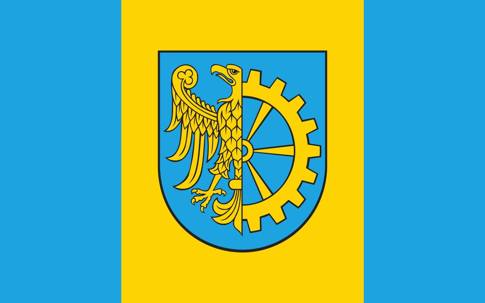 Drapeau large POL Kuźnia Raciborska pavillon extérieur grand format