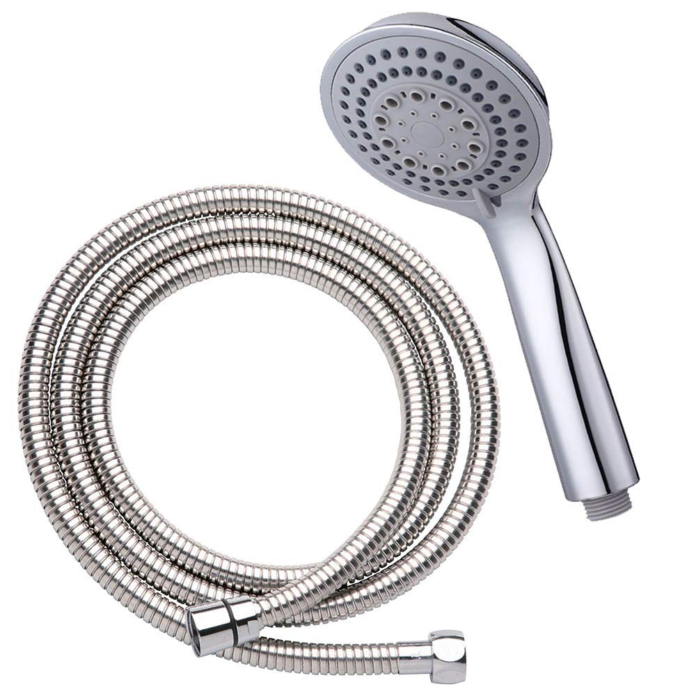 Grifo monomando de bañera NAD con desviador 2 vías, equipo de ducha de mano, soporte y flexo. Fabricado en latón cromado brillo. Incluye cartucho, excéntricas y embellecedores. Repuestos garantizados