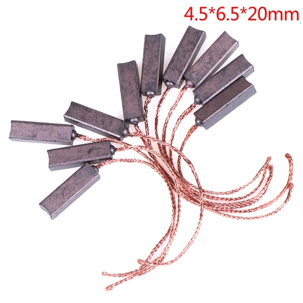 Spazzole di carbone compatibili, 100 pezzi di spazzole di carbone for generatore da 1 pollice, rame alto, spessore 4,5 mm, compatibili con il kit di spazzole di carbone Valeo Hella, larghezza 6,5 ​​mm