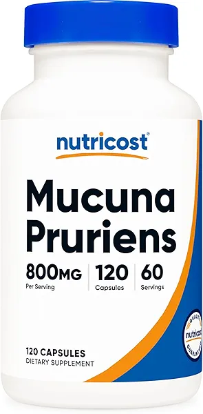 Nutricost Mucuna Pruriens 400mg, 120 Capsules - 800mg Per Serving, Veggie Caps, from Mucuna Pruriens Seed