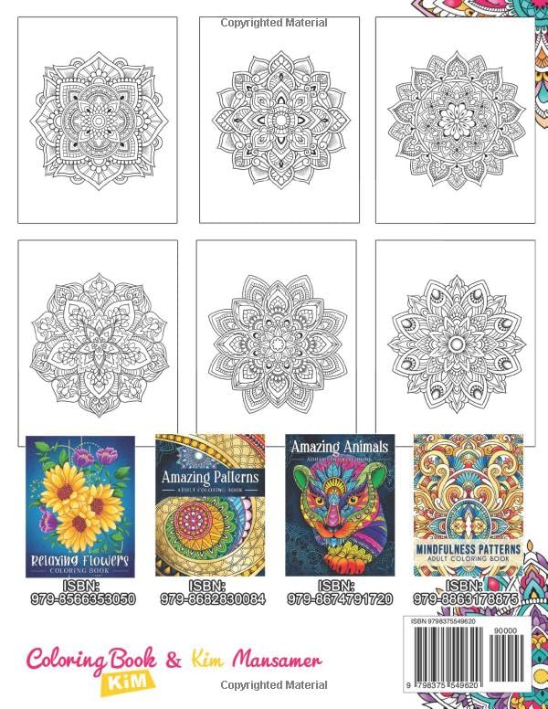 Image of Relaxing Mandala Patterns Adult Coloring Book: Stress Relieving Mandala, Anxiety Relief Coloring Pages.