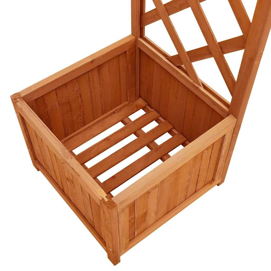 vidaXL Pergola ogrodowa z donicami, lite drewno jodłowe
