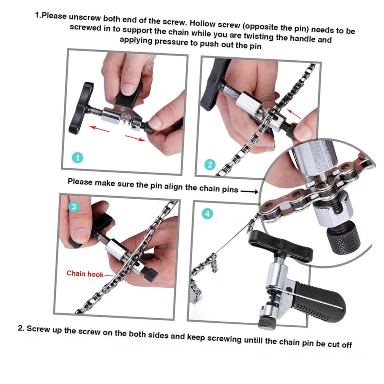 POPETPOP 1set Bicycle Repair Tool Kit Includes Bottom Bracket Remover Chain Breaker Three One Shaft Tool and More Durable High-Hardness for Mountain and Road Bikes