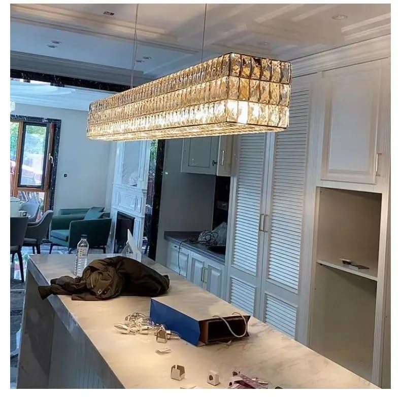 Lampe en Cristal de Personnalité Moderne | Chandelier Chic pour Restaurant et Îlot de Cuisine