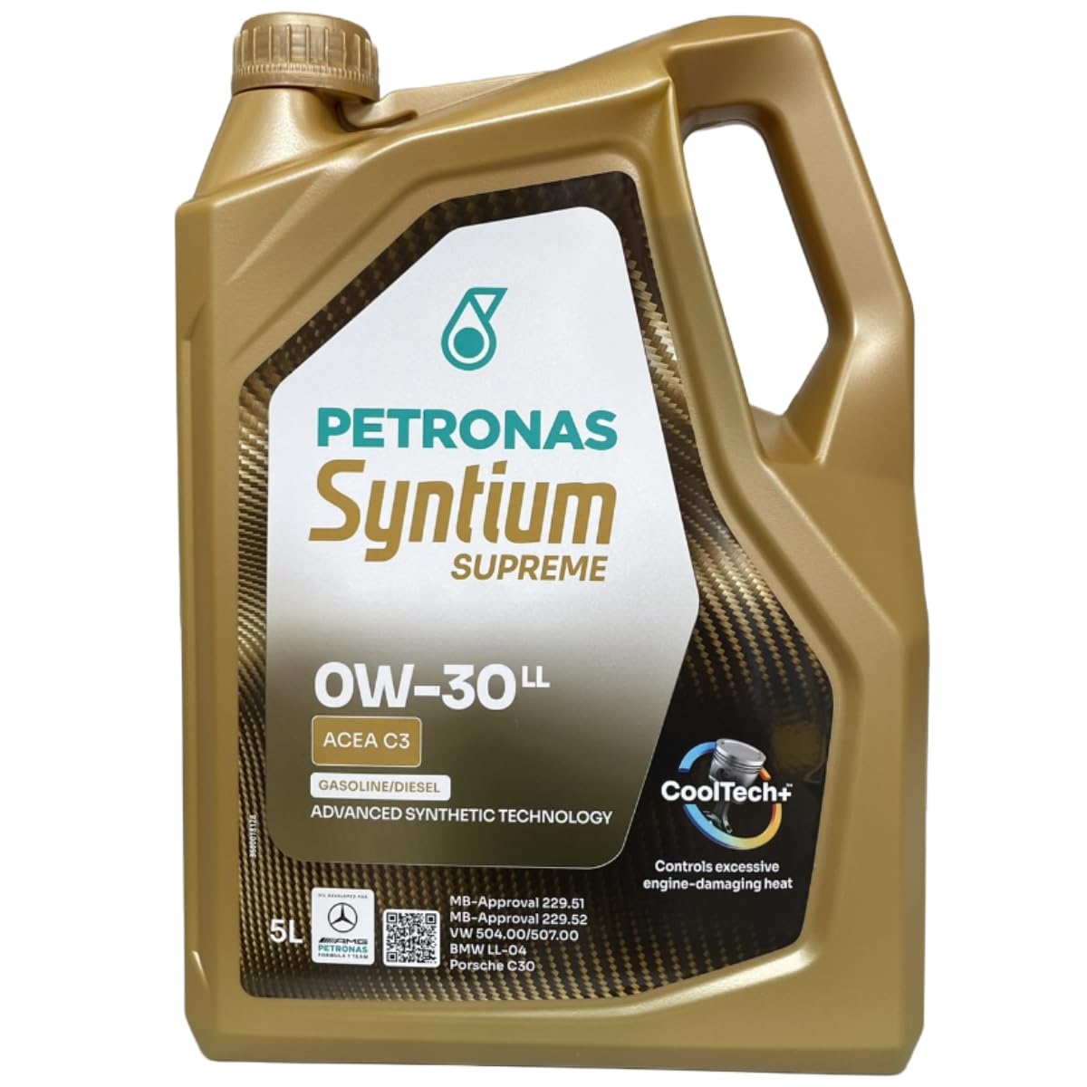 Petronas Syntium Supreme 7000 LL 0W-30-ACEA C3 - MB-Approval 229.51, MB 229.52, VW 504.00 / VW 507.00, BMW LL-04 -Per Diesel e Benzina-5 Litri