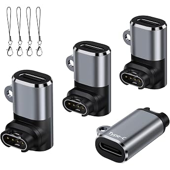 USB-C to Garmin Watch Charging Adapter Pack of 4 USB C Charging Cable Watch Adapter for Garmin Fenix 9 8 7 Pro Vivoactive 6 5 4S Forerunner 970/570/165/965/955/945/265/55 Venu 4 3/3S/SQ Epix Pro