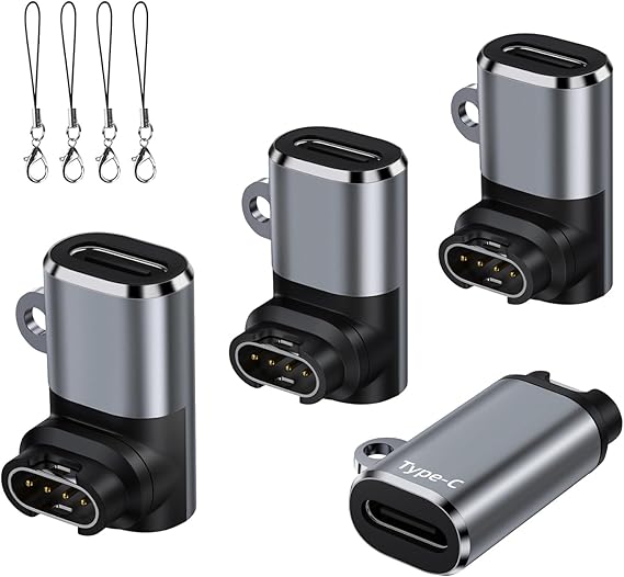 ZORBES® USB C for Garmin Watch Charger Cable Adapter 4-Pack,Type-C for Garmin Charging Cord Adapt for Fenix 8 7 7X 6 Pro Solar,Vivoactive 6 5 4S,Venu 3 3S SQ,Forerunner 970/965/265/255/165 main image 0