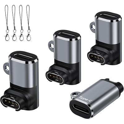 USB C to Garmin Watch Charger Cable Adapter 4-Pack,Type-C Garmin Charging Cord Adapt for Fenix 8 7 7X 6 Pro Solar,Vivoactive 6 5 4S,Venu 3 3S SQ,Forerunner 165/55/970/965/265,Tactix,Instinct 3,Epix 2