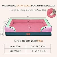 Vista 464 de Comfort Expression - Cama ortopédica para perros extragrandes, 53 x 42 pulgadas, cama impermeable y de apoyo de espuma con cojines removibles