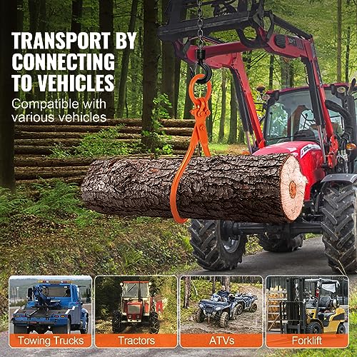 Image of VEVOR Log Skidding Tongs, 18 inch 2 Claw Log Lifting Tongs, Heavy Duty Steel Lumber Skidding Tongs, 772 lbs /350 kg Loading Capacity, Log Lifting, Handling, Dragging & Carrying Tool