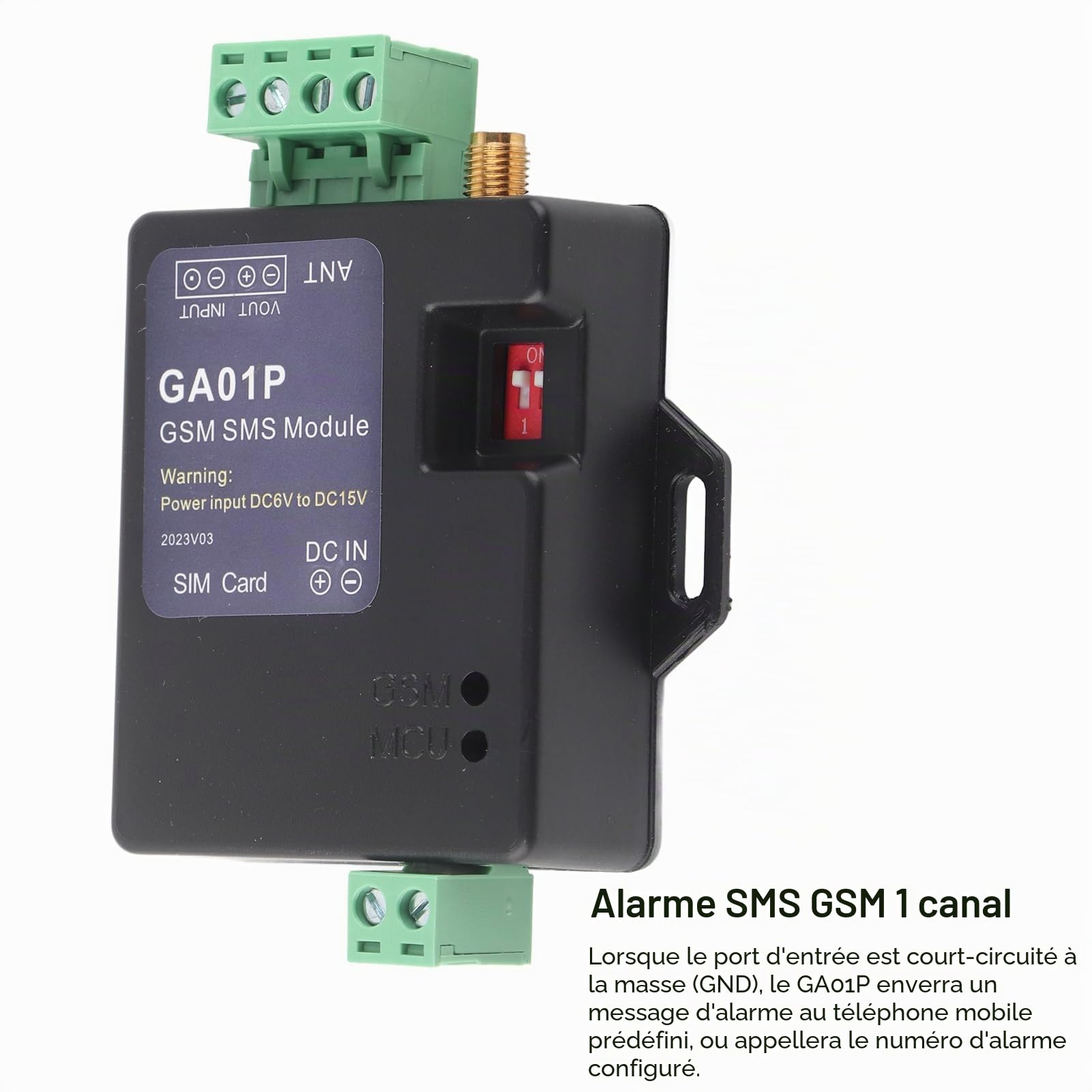 Mini Alerte de Panne de Courant à Distance Intelligente GSM, Alarme de Panne de Courant GSM GA01P, Système D'alarme GSM avec Interrupteur Magnétique et Capteur Infrarouge