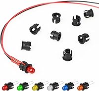 Vista 21 de 100 lámpara LED de diodo de luz blanca cálida de 5mm (Lente Transparente Redonda DC 3V 20mA) Bombilla de iluminación, componente electrónico, luz