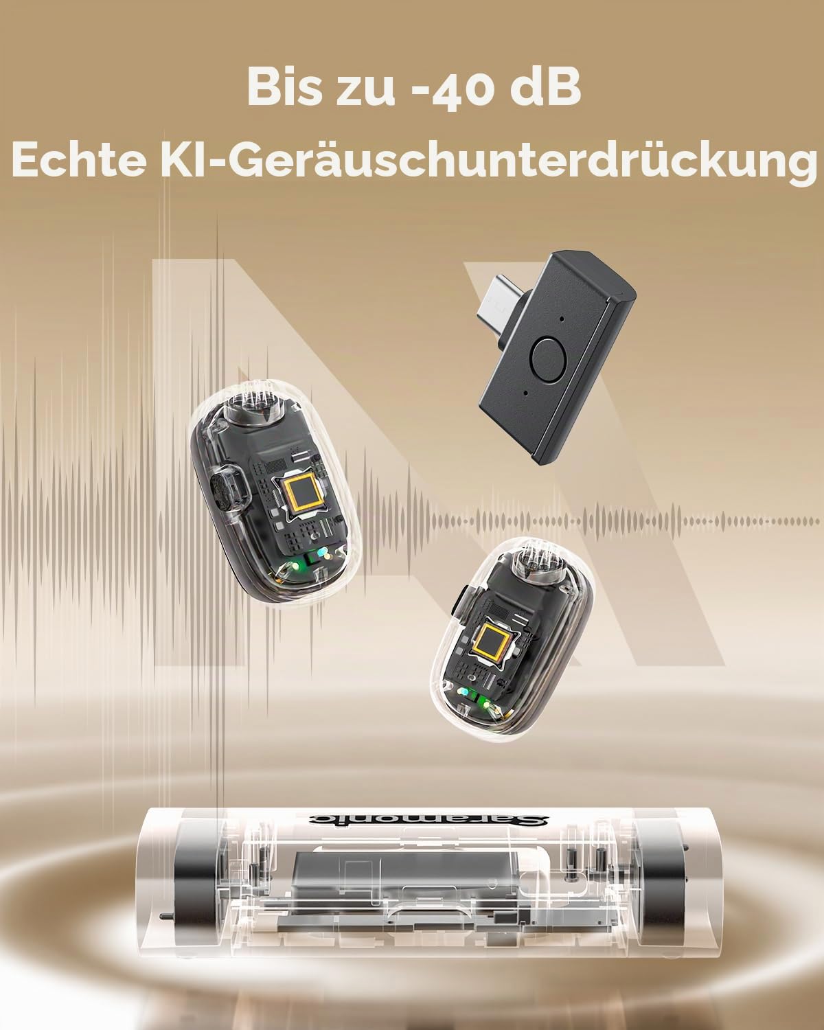 Saramonic Air SE kabelloses Lavalier-Mikrofon, 48 kHz/24 Bit, USB-C&Lightning Mini Mikrofon für iPhone, Android, PC, Ansteckmikrofon für Vlogging, Streaming, YouTube, Interviews