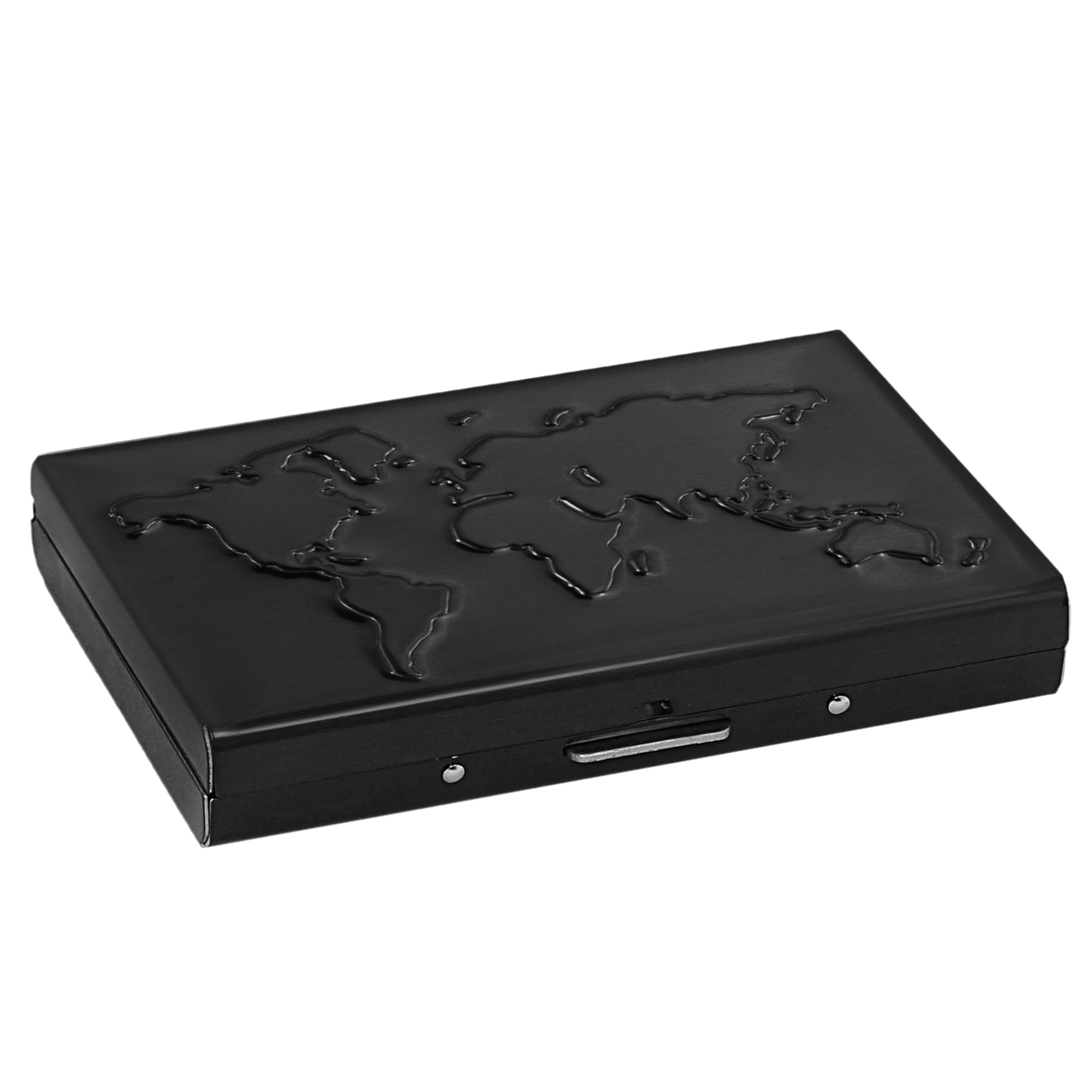 Storite 6 Slots RFID Protected Metal Credit Card Holder Wallet for Men & Women (Black-9.5 x 6.5 x 1.3 cm)