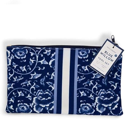 Miniatura 2 de Two's Company Chinoiserie - Juego de herramientas con diseño floral en bolsa de almacenamiento