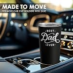 Tumbler SANDJEST pour papa - Mug de voyage isolé en acier inoxydable de 20oz pour papa de la part de ses filles ou fils - Idéal pour la fête des pères, un anniversaire ou Noël
