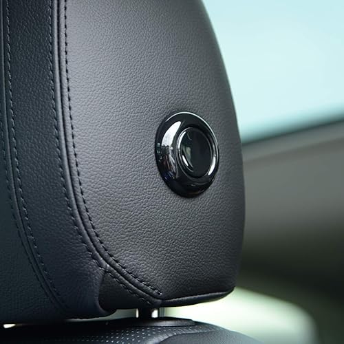 Miniatura 5 de YIWANG ABS cromo brillante negro asiento reposacabezas interruptor botón anillo decoración 14 pcs para Land Rover Discovery 5 L462 LR5 2017-2020