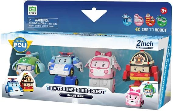 POLI MRT-674 Robocar Poli Mini Transforming Kasabanın Kurtarma Araçları 4lü Set