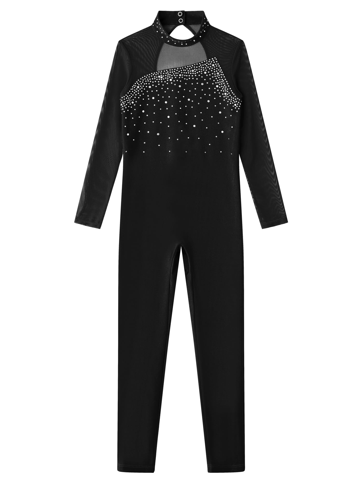 Alvivi Maillot Danza Niña Manga Larga Mono Deporte de Entero Jumpsuit Elástica Leotardo Gimnasia Medias de Ballet Disfraz Bailarina