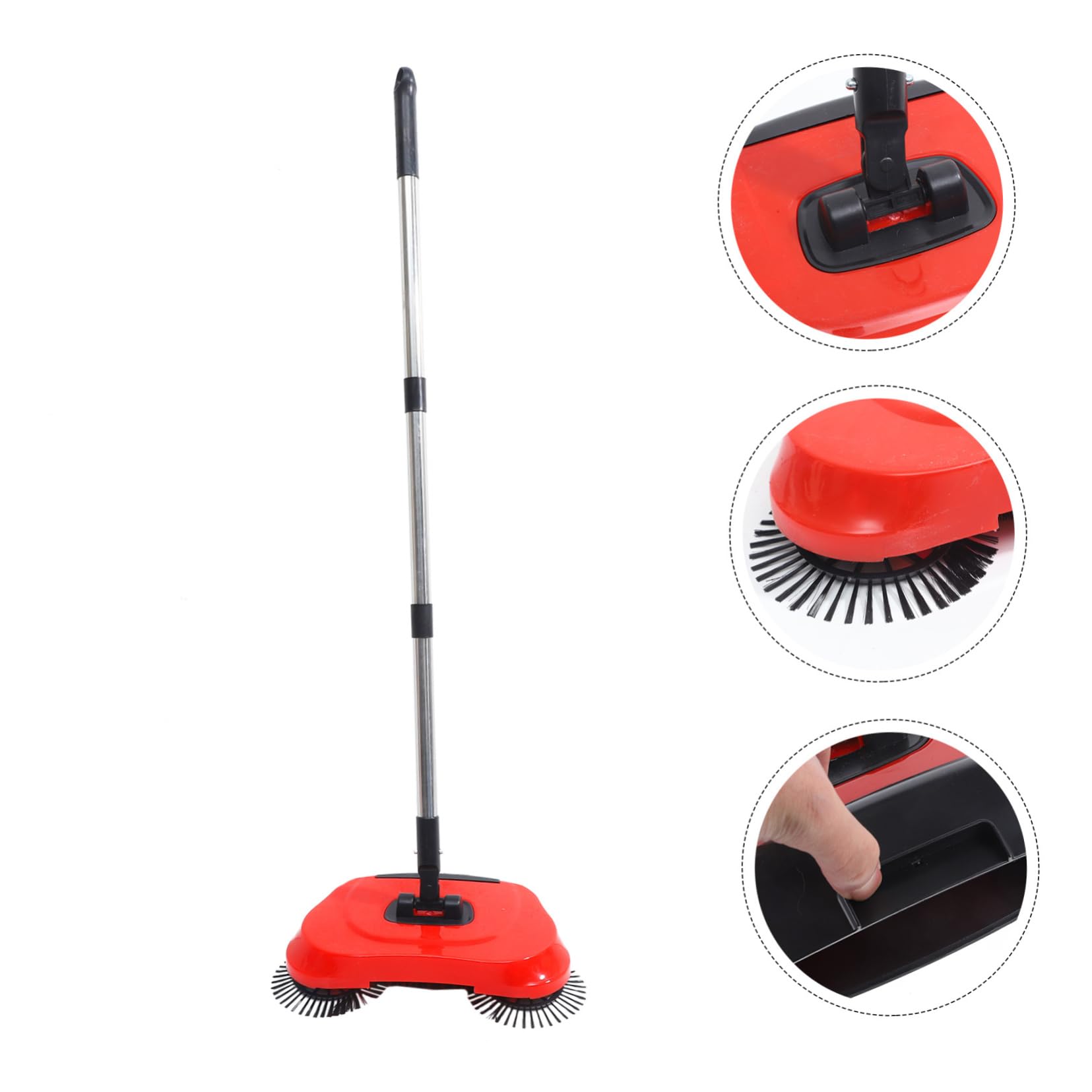 Cabilock Manual Carpet Sweeper by Push Sweeper Broom Dustpan 360° Rotation Easy to Use No Electricity for Hard Floors