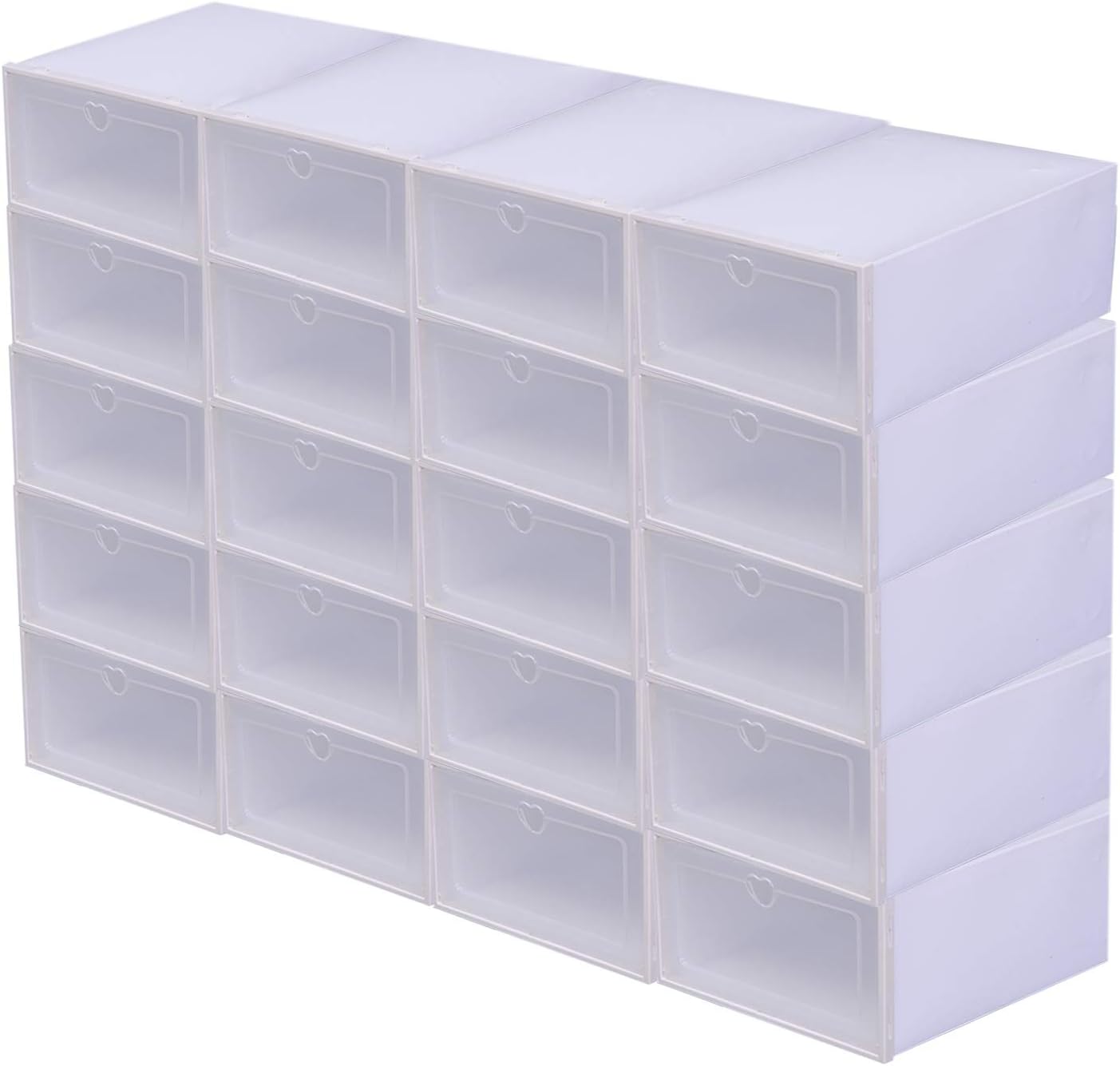 LOYALHEARTDY 20 PCS Shoe Storage Boxes Clamshell Clear Shoe