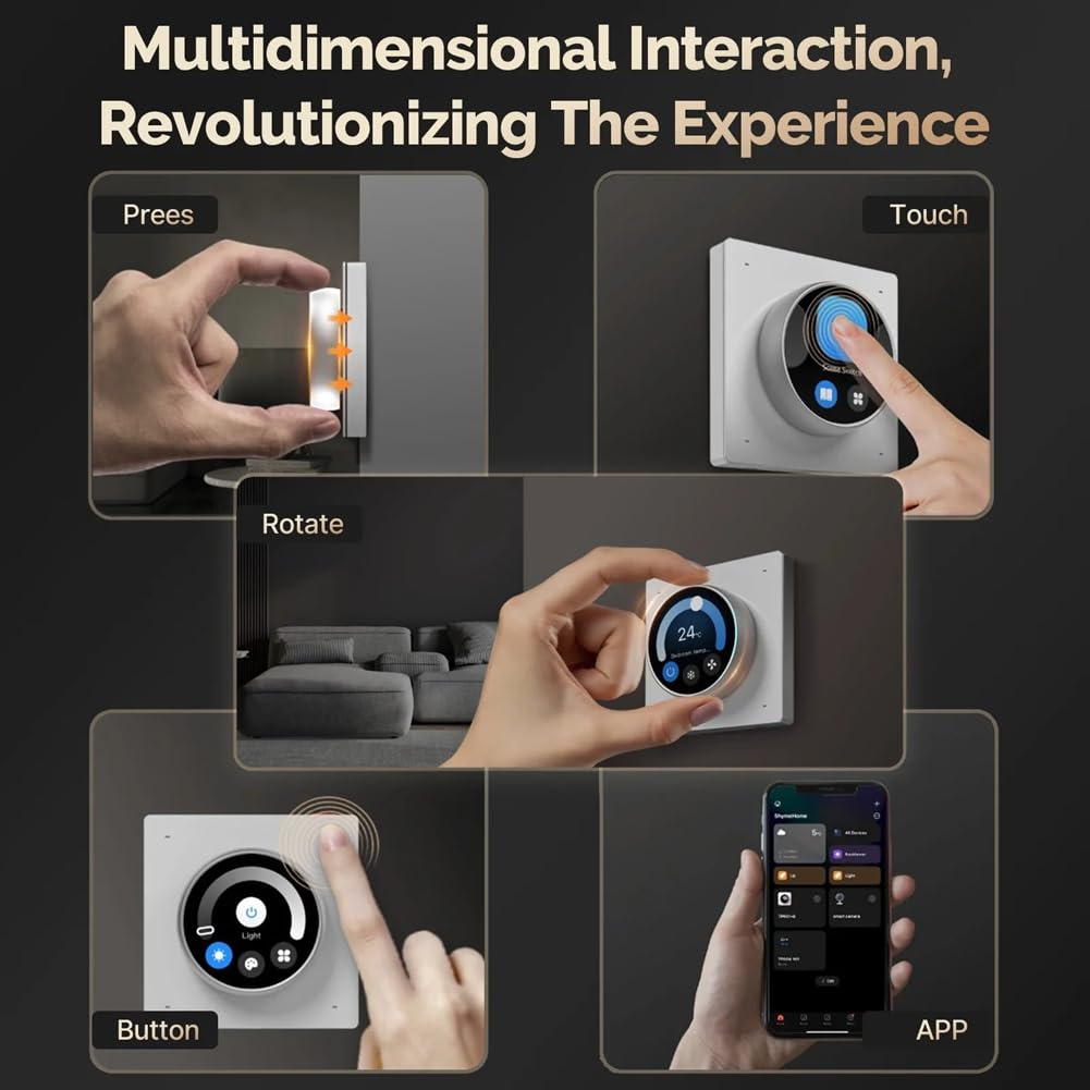 Tuya WiFi Smart Knob Central Control Screen Touch Rotate Rotate Interrupteur 3 Relais Smart Knob Interrupteur