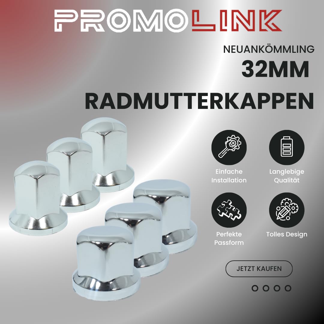 Nakładki na śruby kół do samochodów ciężarowych, 32 mm (40, krótkie)