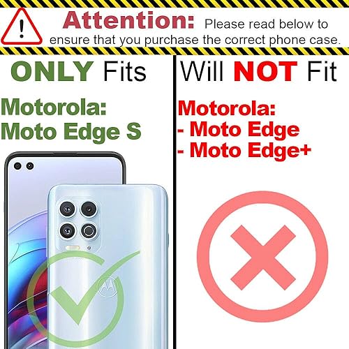 Miniatura 2 de Funda compatible con Motorola Moto Edge S Moto G100 con purpurina de cuerpo completo con protector de pantalla integrado, resistente de doble capa a