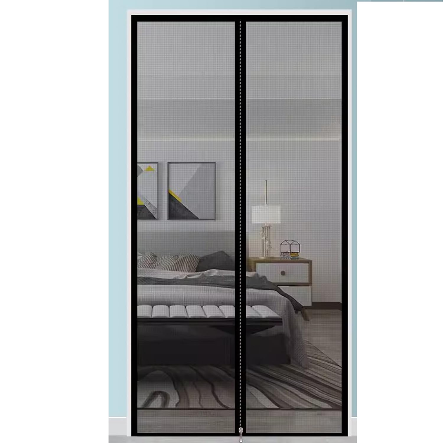 Insektenschutzgitter für Schlafzimmer und Balkon, Fliegengitter mit Katzen- und Haustierschutz, 70 x 220 cm, Schwarz – perfekt für kt-freies Wohnen