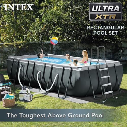 Intex 26355EH Ultra XTR 18ft x 9ft x 52in Above Ground Swimming Pool Set with Sand Filter Pump and OptiFlow 50lb Premium Filter Sand