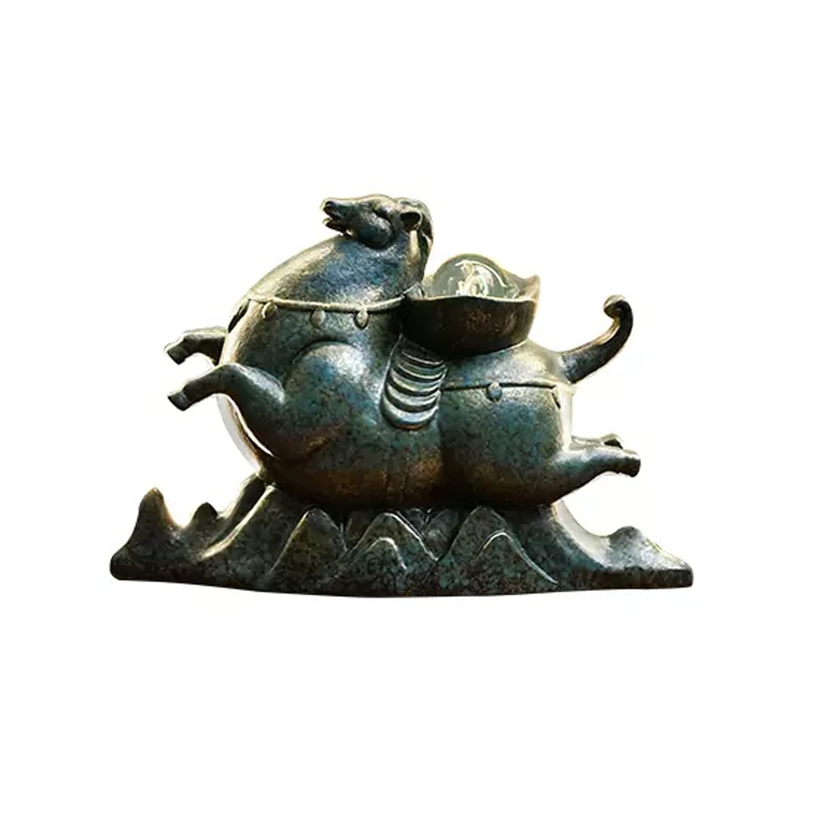 Easy Install Ceramic Tabletop Fountain Mini Waterfall Fountains Indoor Decoration Feng Shui Wealth Decor Desktop Ornaments