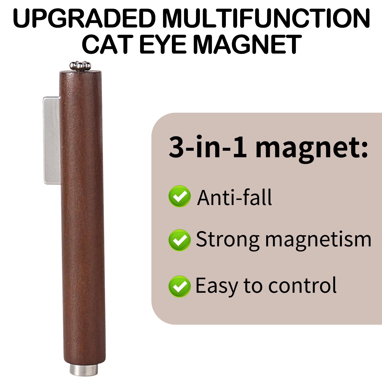 3 in 1 Cat Eye Magnet for Nails with Square Magnet & 5 Paper Clips - Image 3