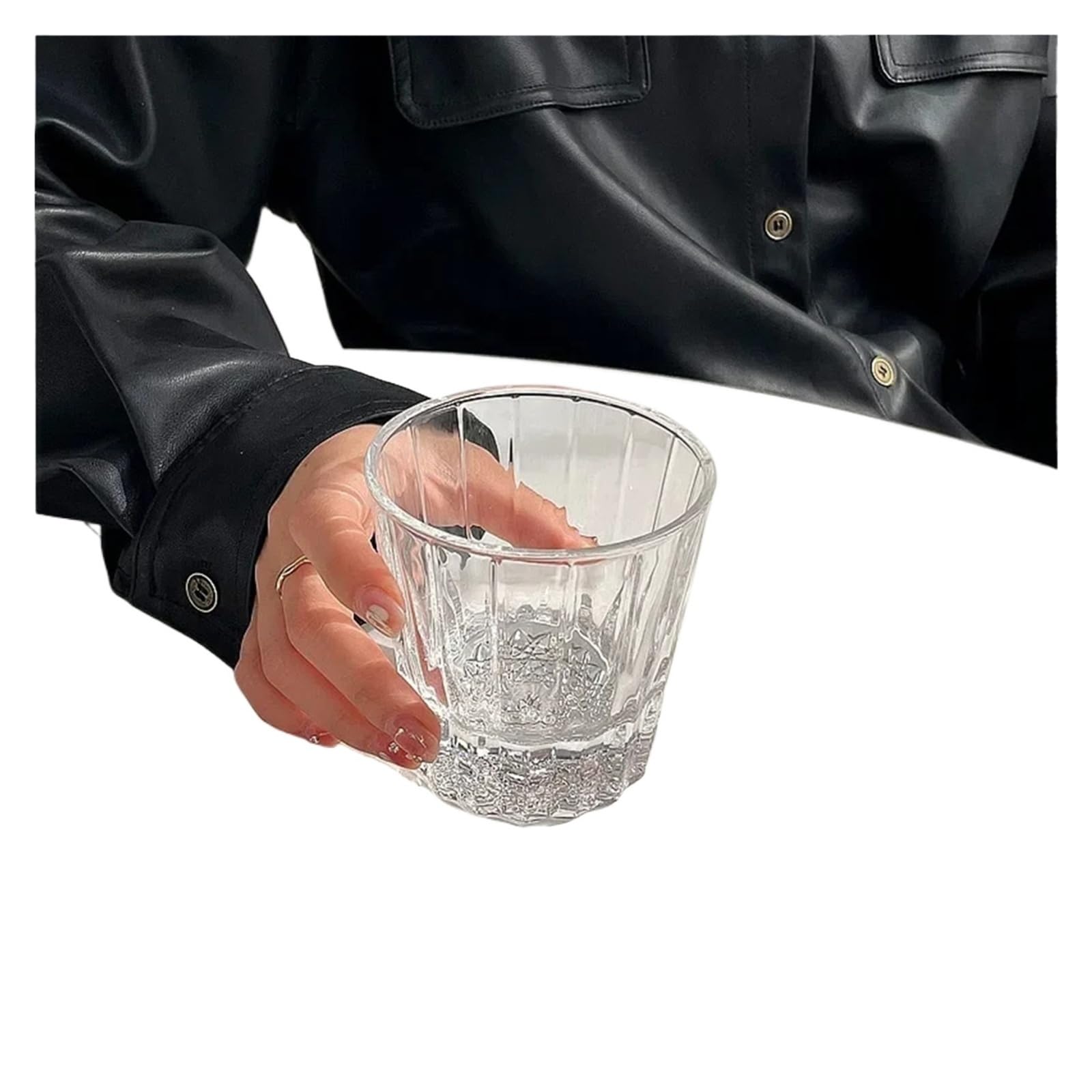 Kristallgläser 200 ml Stern Diamant Cut Rock Tasse Haushalt Wasser Tasse Glas for Bar Party Farbige Kristall Glas Tasse(Transparent)