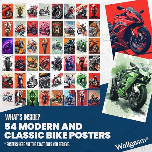 Image of Wallgasm Paper Petrol Head Aesthetic Bike Poster Set - Set Of 54, 4 X 6 Inches Posters Aesthetic Room Decor Item | Posters For Bedroom, Livingroom Decor | Office Decor Item Mini Poster Set