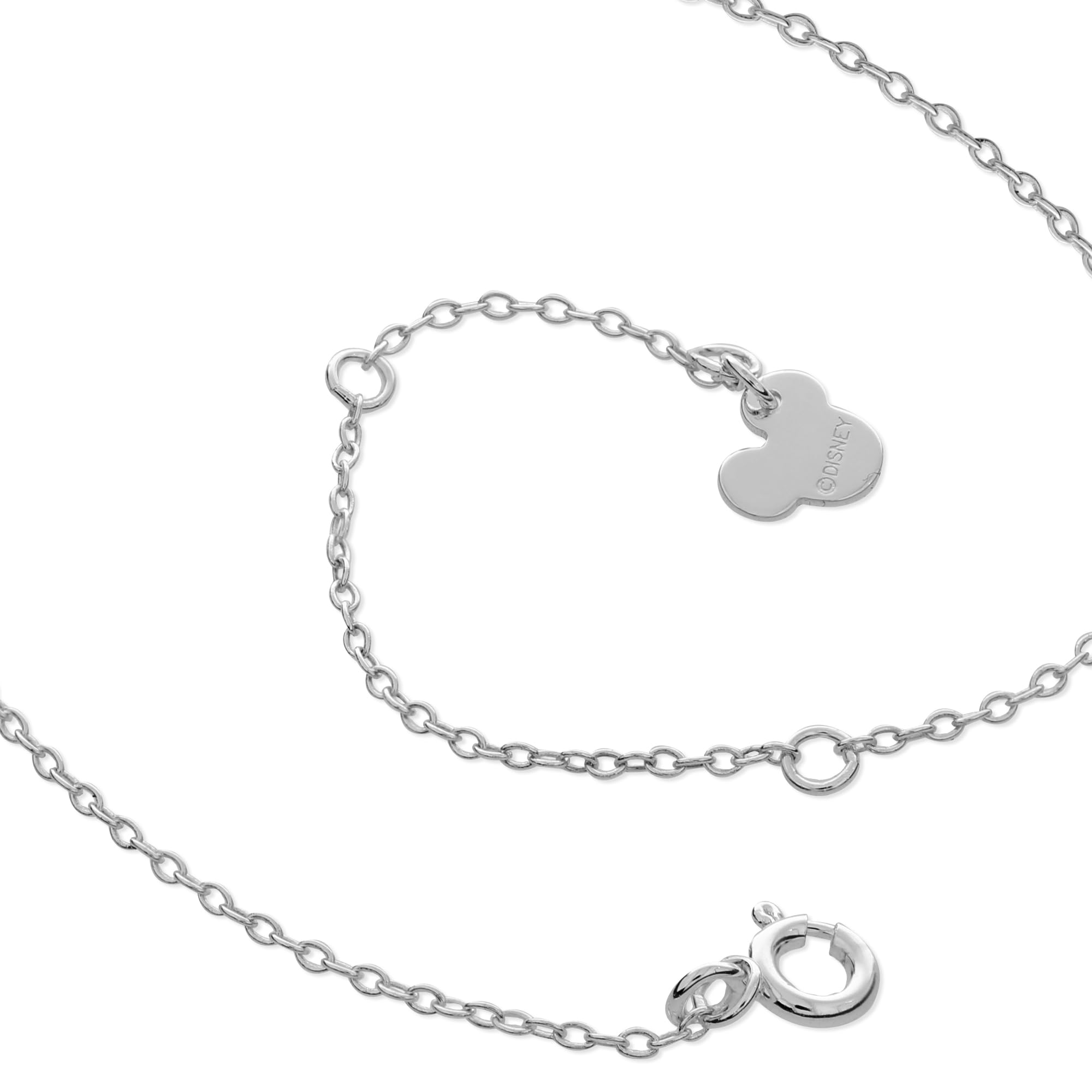 Disney Collana Minnie e Mickey per Bambina in Argento 925 e Zirconi, Gioielli