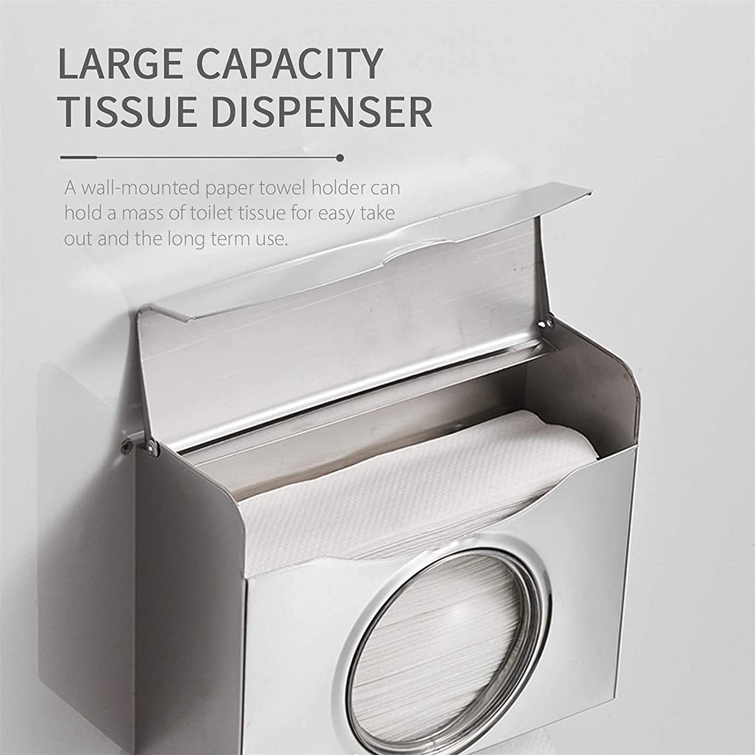 Donazione di Asciugamani di Carta in Acciaio Inossidabile Dispenser di Asciugamani a Doppia erogazione a Parete Dispenser di Asciugamani da Cucina