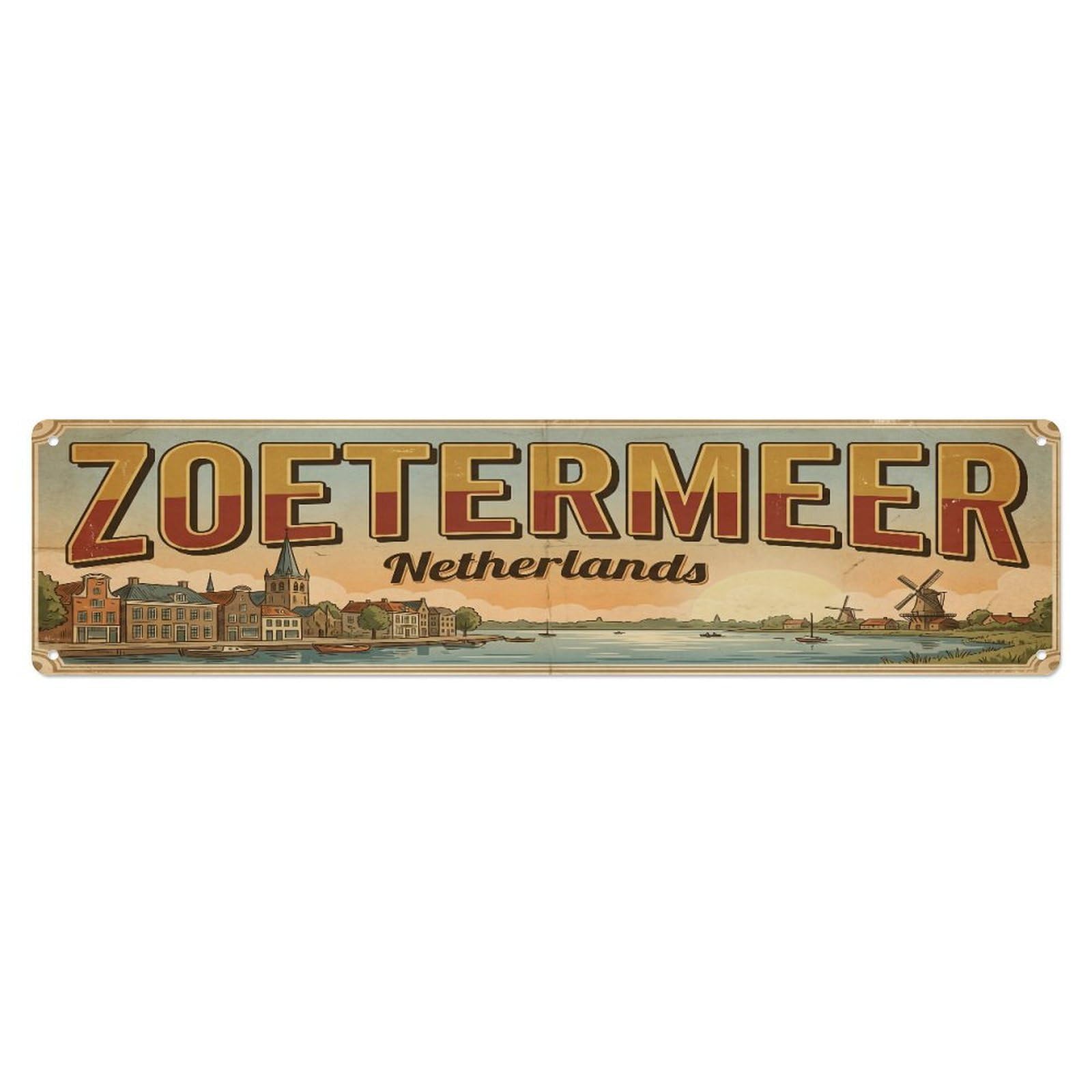 Metal Tin Sign Vintage Travel Netherlands Zoetermeer