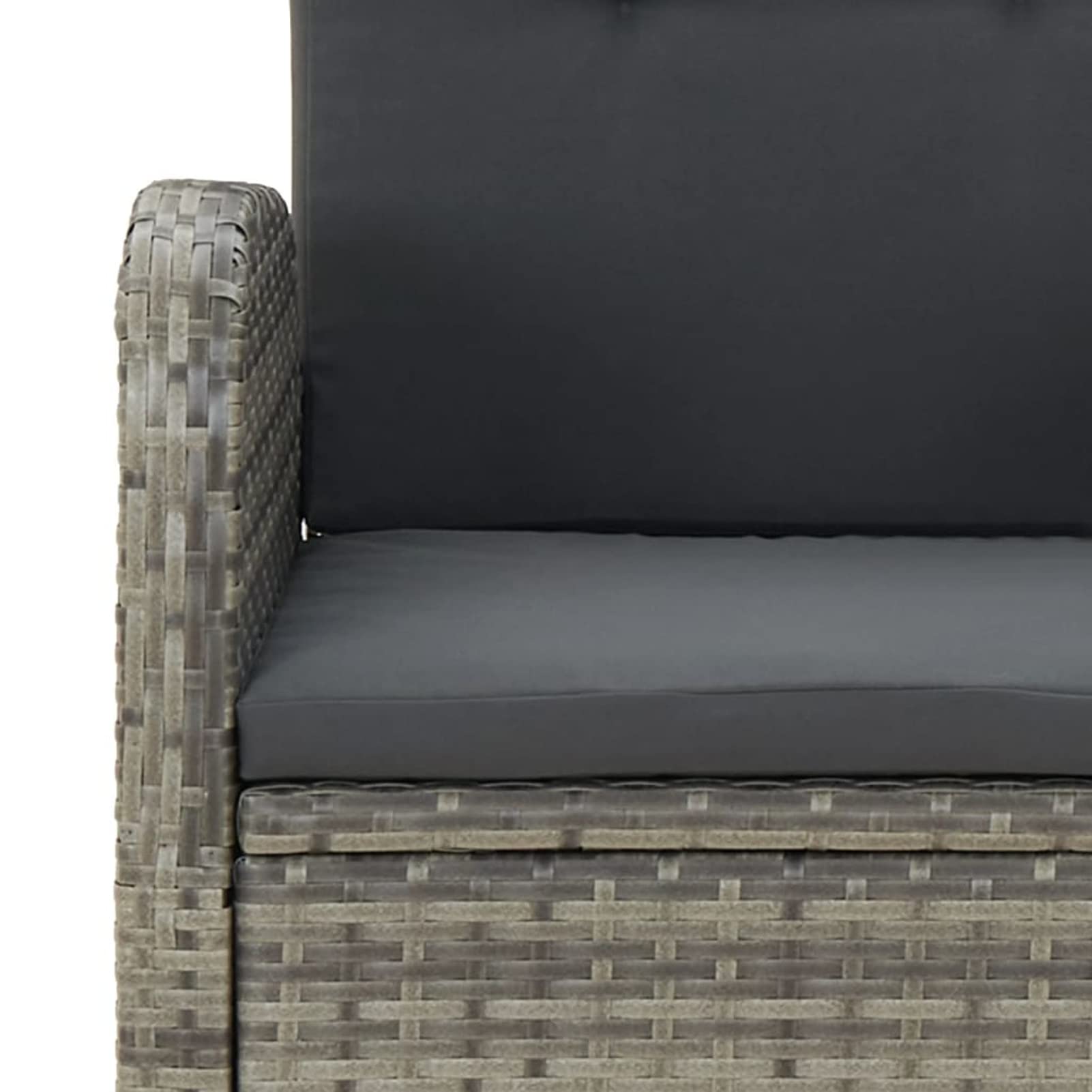 IKAYAA Gartenmöbel Set 8 Verstellbare Hochlehner Stühlen mit Tisch Garten sitzgruppe 8 Personen Sitzgruppe Outdoor wetterfest Rattan Sitzgruppe 8 personen-Grau-9-tlg