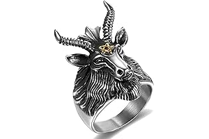 SS Satan Worship Ram Goat Head Ring