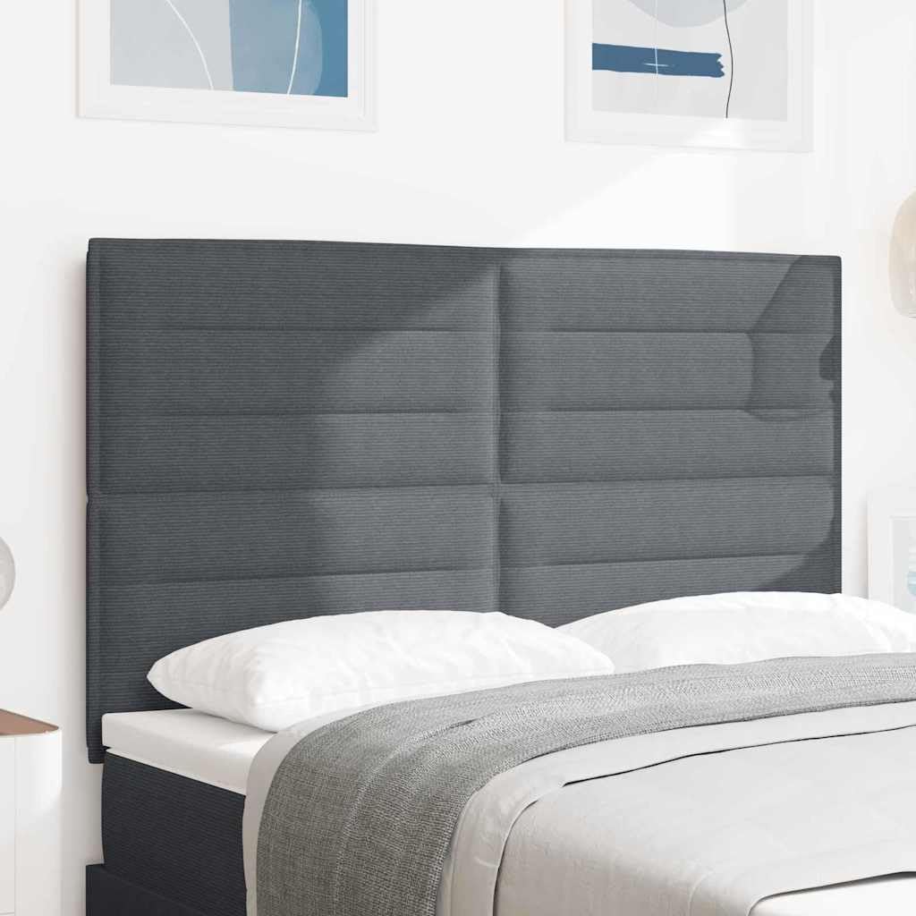 Cabecero gris oscuro de 160 cm, tejido acanalado, diseño moderno, regulable en altura 118/128 cm, estructura de madera maciza de pino, cómodo respaldo para dormitorio, habitación juvenil y