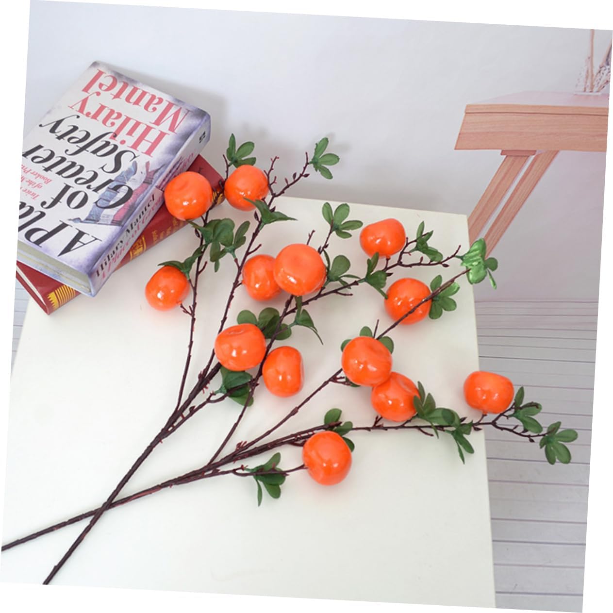 Luxshiny Faux Oranges Artificial Fruits Table Centerpiece Ornament Branch Adornment